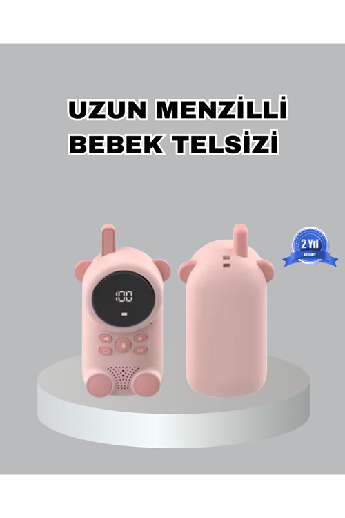 Şarjlı Bebek Telsizi Uzun Mesafe 22 Kanal LCD Ekran VOX Modu 400 mAh