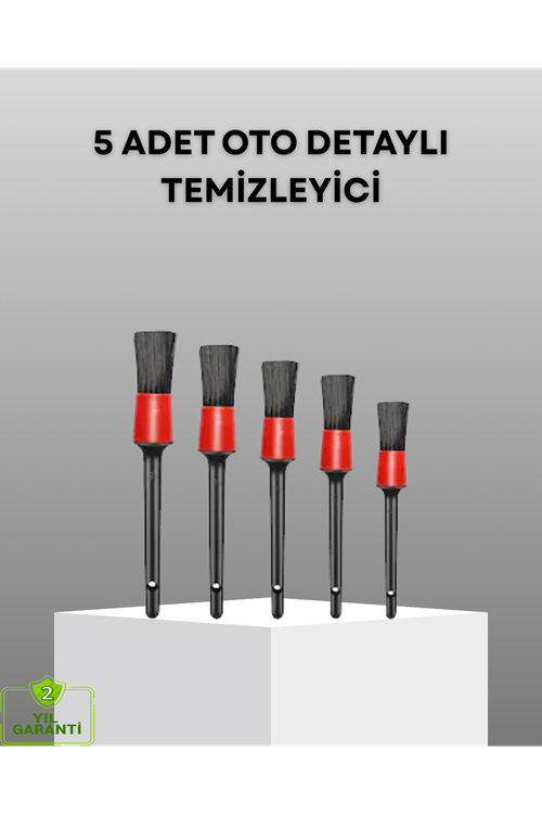 5 Parça Detay Temizlik Fırçası Seti Jant Motor Havalandırma İç Dış Temizlik