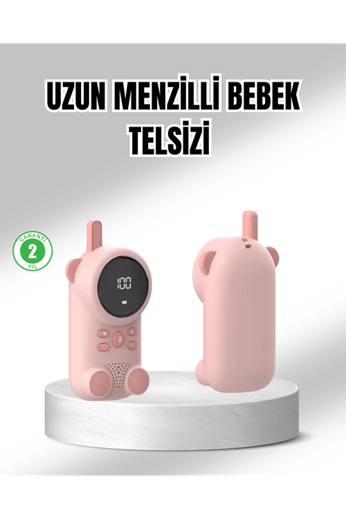 Uzun Menzilli Bebek Telsizi 1-3 Km Çekim 22 Kanal LCD Ekran VOX Şarjlı