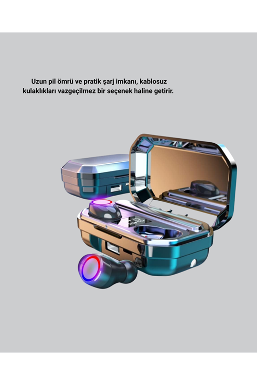 Şarj Kutulu Kablosuz Kulaklık Ergonomik Spor Seyahat Uyumlu Uzun Kullanım