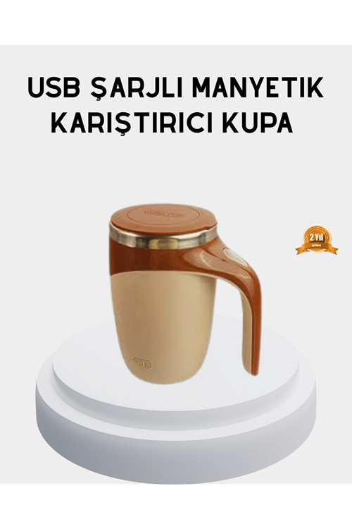 Şarjlı Otomatik Karıştırıcı Kupa Manyetik Mix Kupa Paslanmaz Çelik İç Astar