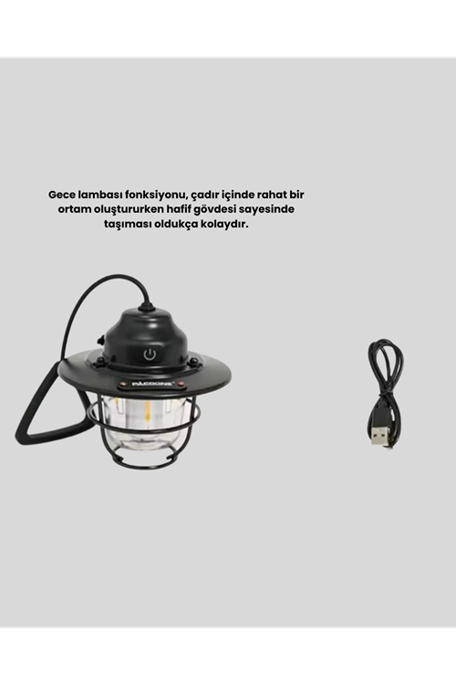 Retro Kamp Lambası Su Geçirmez Taşınabilir Gece Işığı Uzun Pil Ömürlü