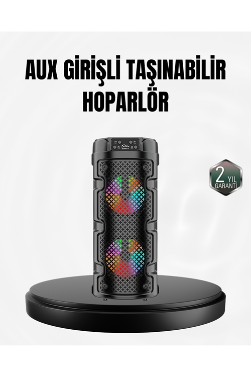 Kablosuz Stereo Hoparlör USB + SD Kart + AUX Destekli Bluetooth 5.0