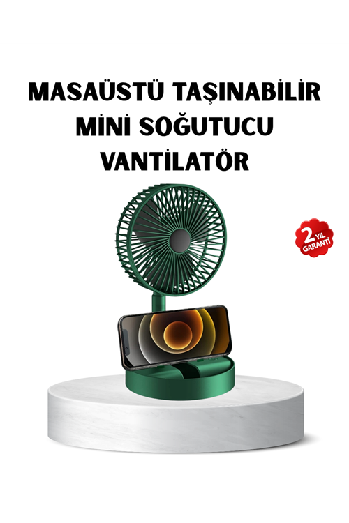 Taşınabilir Katlanabilir Mini Fan 3 Kademeli Şarj Edilebilir