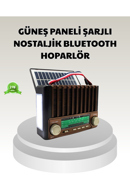 Güneş Enerjili Taşınabilir Hoparlör KTF-1428 Bluetooth Radyo USB SD Kart Destekli