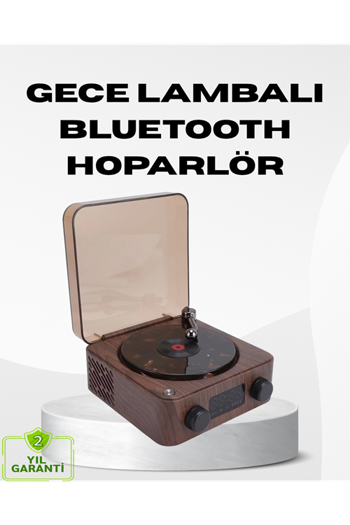 Dekoratif Gece Işığı Bluetooth Hoparlör Dijital Saat Çok Yönlü Sesli Aydınlatma