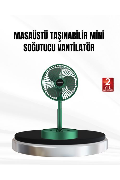 Şarjlı Mini Fan Katlanabilir 3 Hız Ayarlı Taşınabilir Tasarımlı