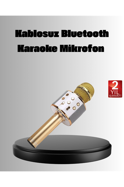 Kablosuz Karaoke Mikrofon USB AUX Destekli Parti ve Eğlence İçin
