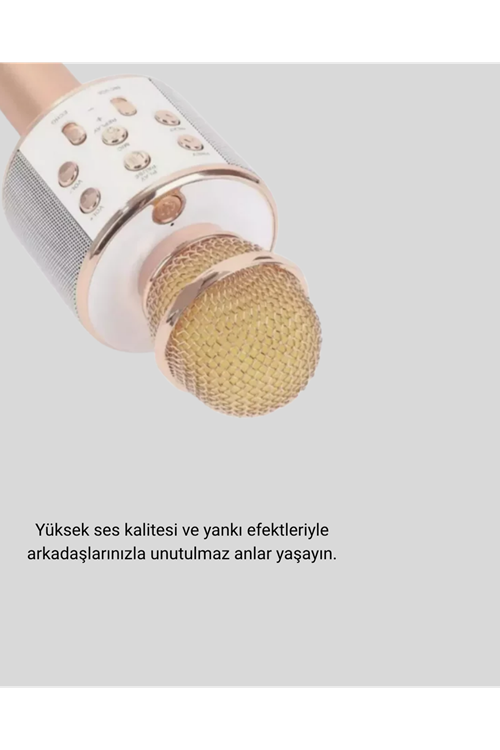 Kablosuz Karaoke Mikrofon USB AUX Destekli Parti ve Eğlence İçin