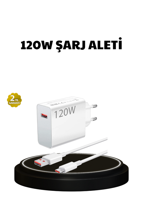 120W Ultra Hızlı Şarj Adaptörü USB-C Destekli Güçlü Şarj Teknolojisi