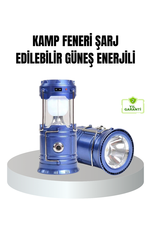Güneş Enerjili Kamp Lambası Şarjlı Taşınabilir Kompakt Açık Hava Işığı