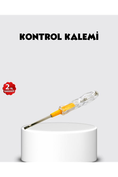 Neon Lambalı Elektrik Kontrol Kalemi Nikel Kaplama 110-220V