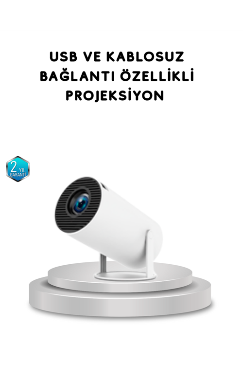 Full HD 4K Uyumlu Projeksiyon Cihazı 130 İnç Geniş Ekran Destekli