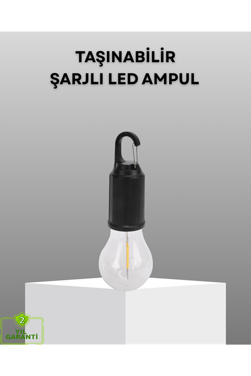 Şarjlı Kancalı LED Lamba – Kamp, Balkon ve Acil Durum Işığı