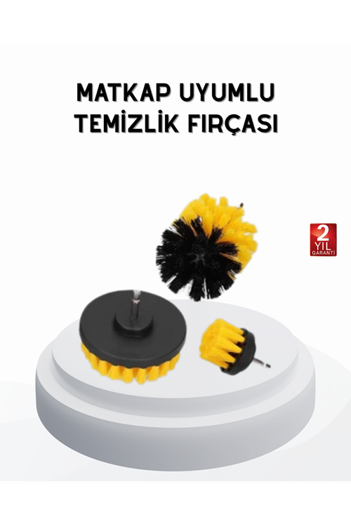 3’lü Matkap Temizlik Fırçası Seti – Banyo, Mutfak ve Araç Jantı İçin Etkili