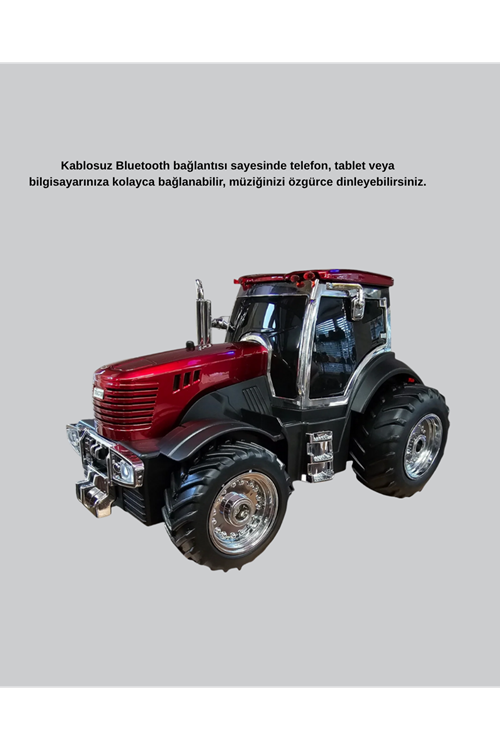Bluetooth Nostaljik Traktör Hoparlör LED Işıklı 12W Güçlü Ses