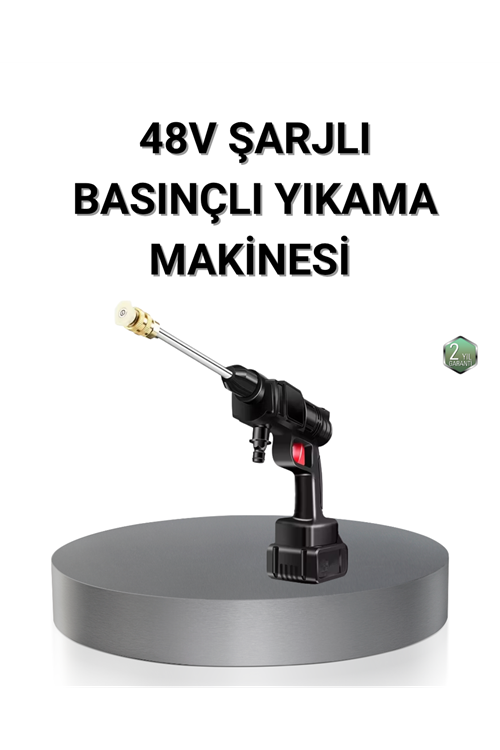 Kablosuz Basınçlı Yıkama Makinesi – 48V Güçlü Motor, 2 Pil ve Köpük Hazneli
