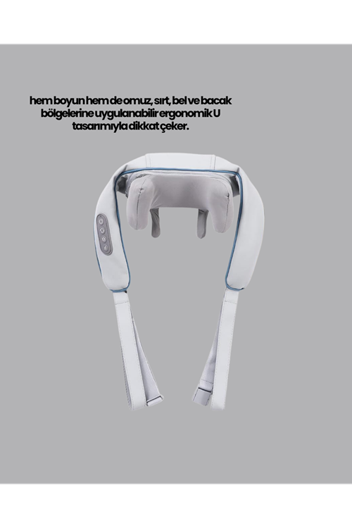 Titreşimli Boyun Masaj Cihazı Isı Terapili Şarjlı VNB-01 Ergonomik U Tasarım