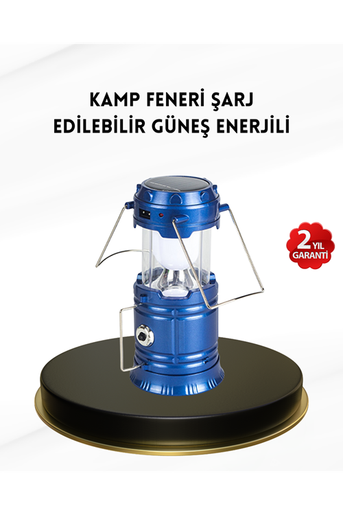 Solar Kamp Lambası Kızak Sistemli Şarjlı Taşınabilir Doğa Yürüyüşü Işığı