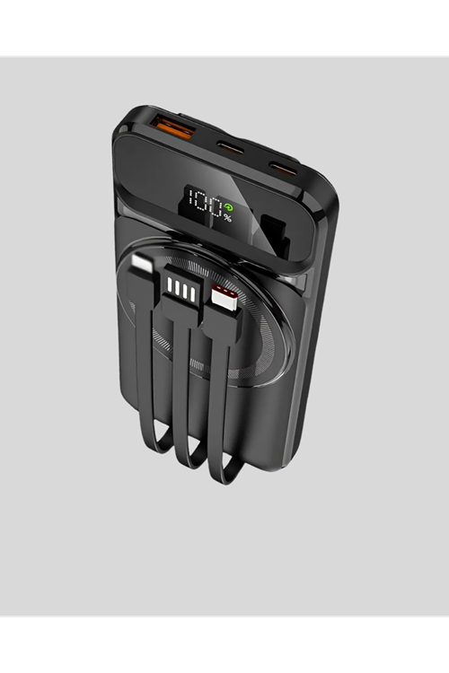 15W Kablosuz Hızlı Şarjlı 10000 mAh Powerbank – Taşınabilir, LED Göstergeli