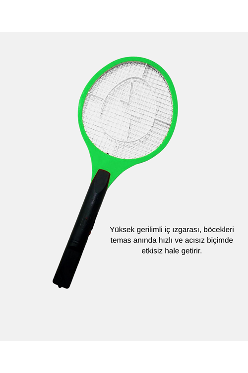 Yüksek Gerilimli Elektronik Sinek Raket – Sessiz, Kimyasız ve Güvenli Kullanım
