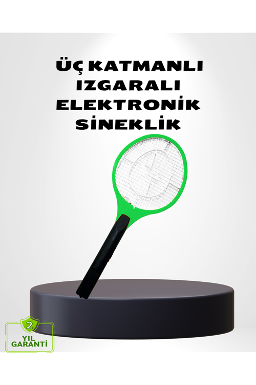 Taşınabilir Elektronik Sineklik – Üç Katmanlı Güvenli Izgara ve Kimyasız Koruma