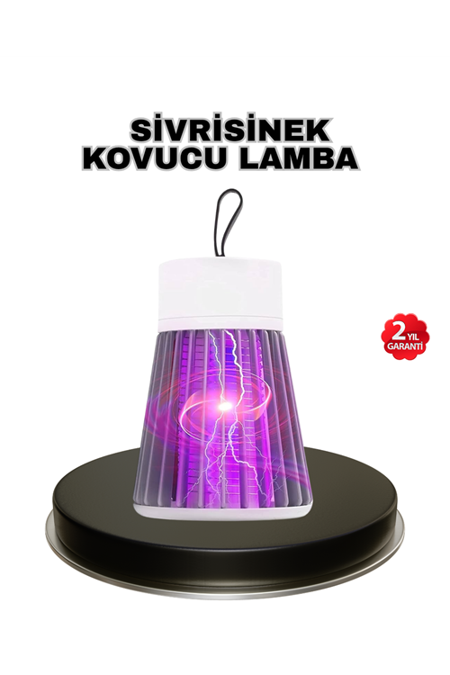 Mor Işıklı Şarjlı Böcek Öldürücü Lamba – Ev, Balkon ve Kamp Kullanımına Uygun