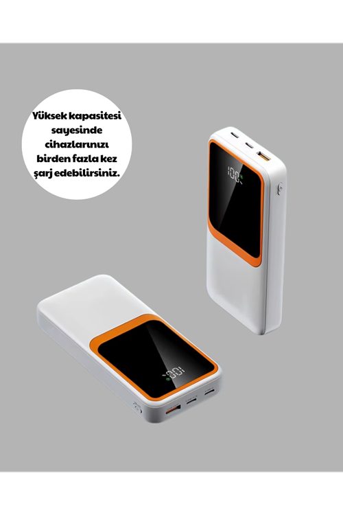 10000 mAh Taşınabilir Powerbank – Çift Çıkışlı Type-C ve Lightning Uyumlu