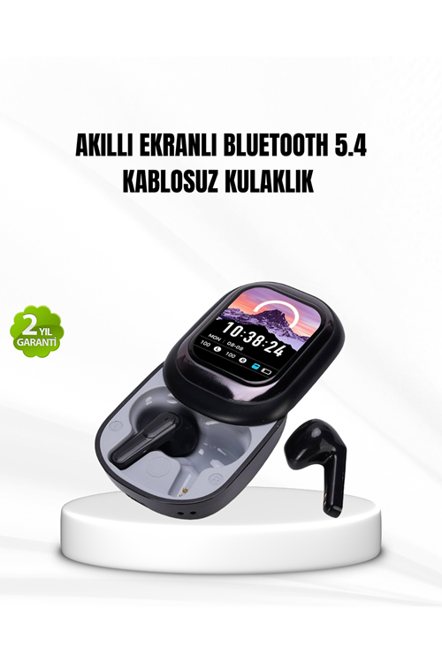 Bluetooth 5.4 Kulaklık – Gürültü Engelleme ve Akıllı Ekranlı Şarj Kutusu