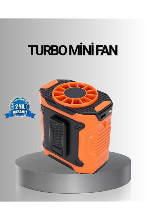 Turbo Mini Taşınabilir Fan – 100 Kademeli Dijital Hız Kontrolü ve Type-C Şarj