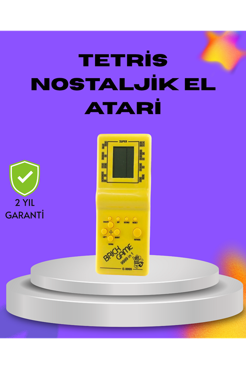 Klasik Tetris Oyunu El Konsolu – Taşınabilir Pil ile Çalışan Retro El Aterisi
