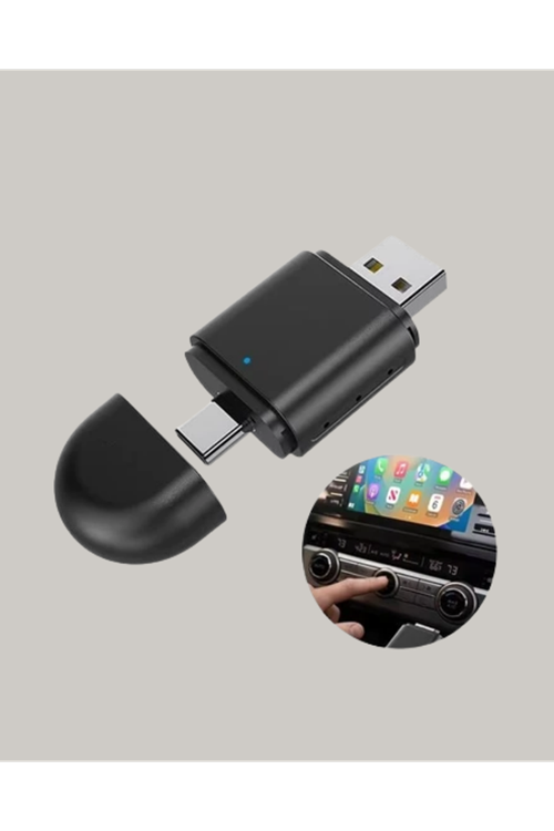 Kablosuz CarPlay Adaptörü – USB-A & Type-C Uyumlu Hızlı Bağlantı Cihazı