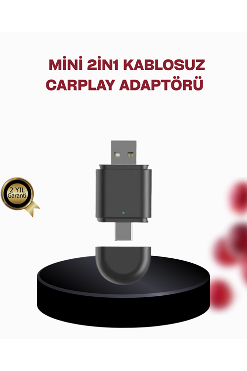 Kablosuz CarPlay Adaptörü – Bluetooth 5.4 ve Wi-Fi 6 Teknolojili Tak & Çalıştır Dönüştürücü