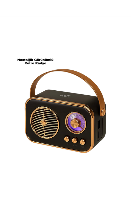 Vintage Bluetooth Radyo – TF Kart ve FM Destekli Taşınabilir Nostaljik Model