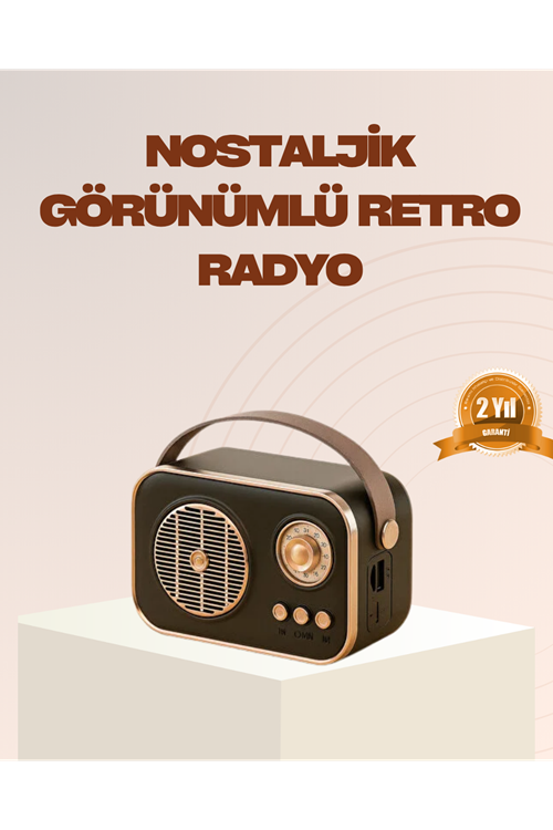 Retro Bluetooth Radyo – Nostaljik Tasarım, TF Kart ve USB Destekli