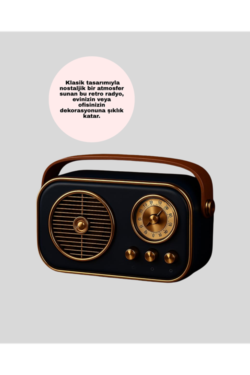 Retro Bluetooth Radyo – Nostaljik Tasarım, TF Kart ve USB Destekli