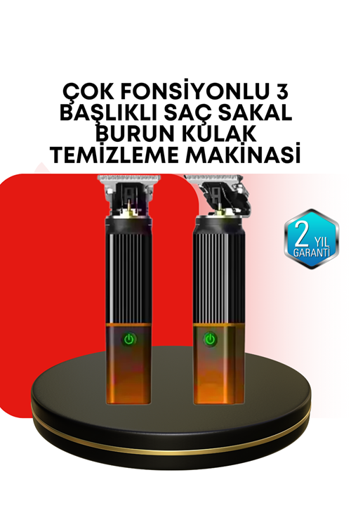 Erkekler İçin Şarjlı 3’ü 1 Arada Trimmer Seti – Güçlü Motor, Sessiz Çalışma