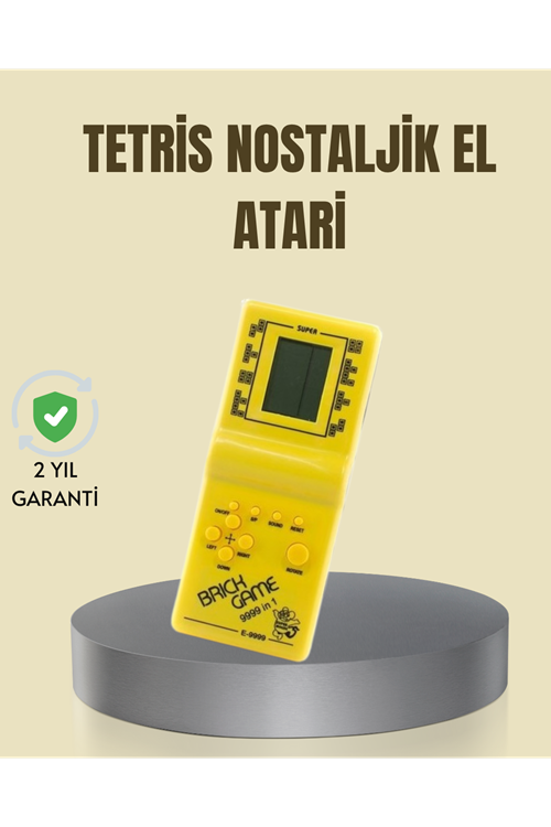 Taşınabilir Tetris Oyunu El Konsolu – Dayanıklı Plastik, Pil ile Çalışan Retro Oyun Aleti