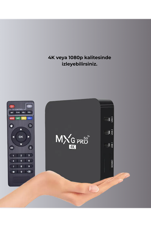 4K Ultra HD TV Box – 2GB RAM, 16GB Hafıza, Android Akıllı Medya Oynatıcı