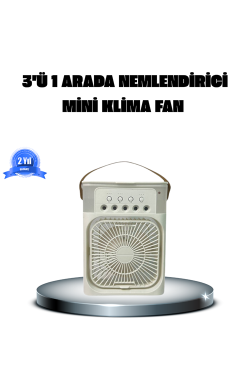 Taşınabilir Mini Klima Fan 3’ü 1 Arada Soğutucu, Nemlendirici ve Gece Lambası