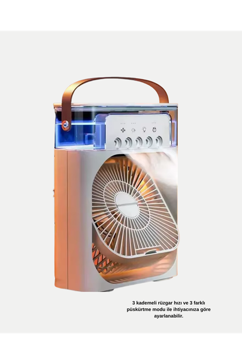 Taşınabilir Mini Klima Fan 3’ü 1 Arada Soğutucu, Nemlendirici ve Gece Lambası