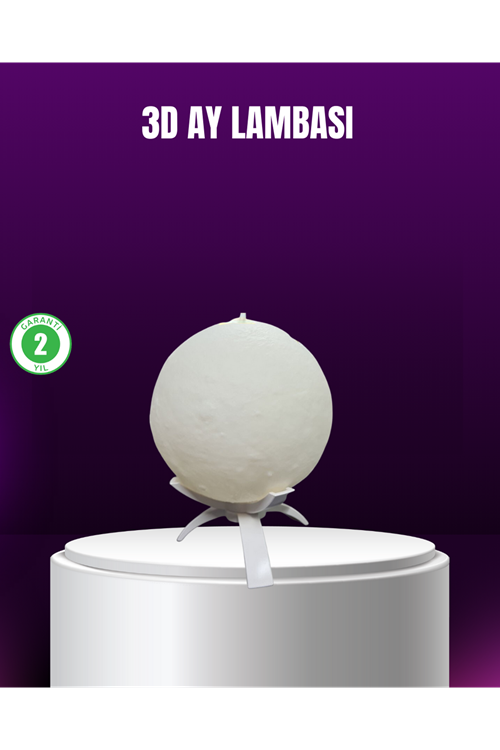 Şarjlı 3D Baskılı 16 Renk Ay Lambası  Stand