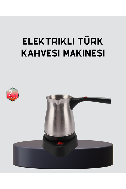 Elektrikli Türk Kahvesi Cezvesi 800W Kablosuz Döner Tabanlı