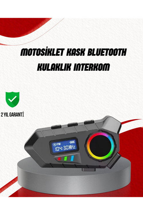Suya Dayanıklı Bluetooth  İnterkom 5.4 Hoparlör 500mAh Batarya ve FM Radyo Özellikli