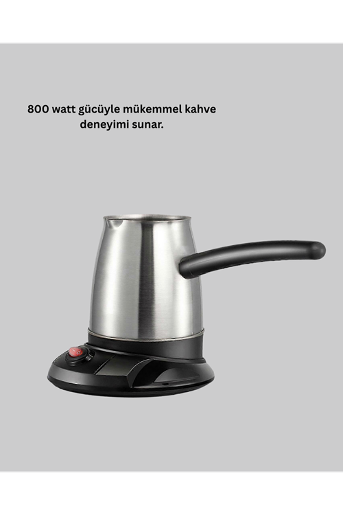 Paslanmaz Çelik Elektrikli Cezve 800W 6 Fincan Kapasiteli