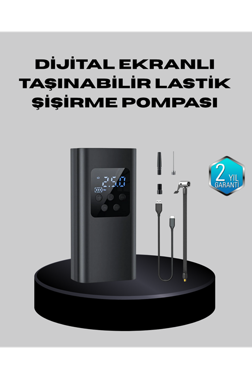 Taşınabilir 80W Kablosuz Lastik Şişirme Pompası Dijital Ekranlı