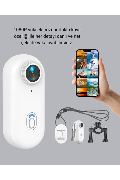 Kompakt 1080P Aksiyon Kamerası Suya Dayanıklı WiFi ve 120° Geniş Açı