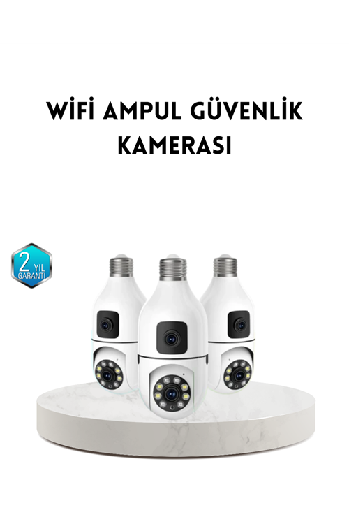 Ampul Tipi WiFi Kamera 2MP Lensli Full HD Görüntü ve Akıllı Hareket Algılama