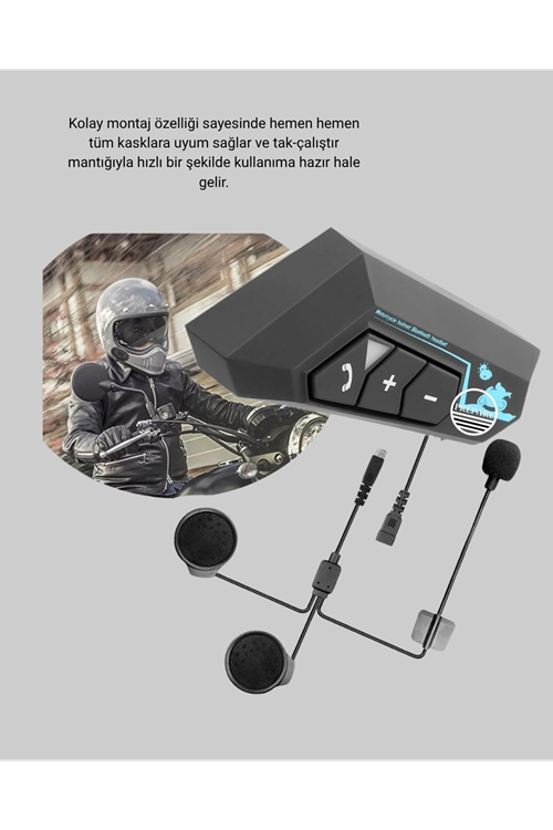Motosiklet Kask Kulaklığı Bluetooth 5.0 Gürültü Önleme ve Hızlı Bağlantı
