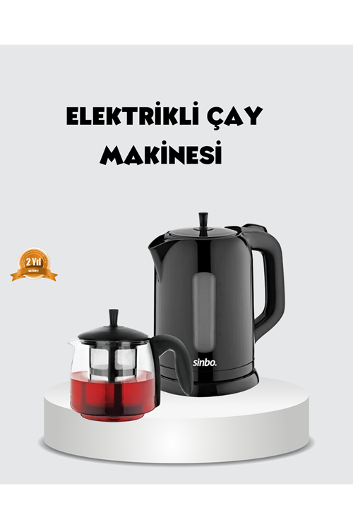 Çaycı Cam Demlikli 1800W Güçlü ve Sıcak Tutmalı Elektrikli Çay Makinesi